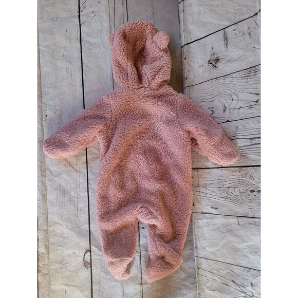 Kids Tales Pink Bear Winter One Piece Baby Jumper Size 3months W Hand Covers - Picture 8 of 9